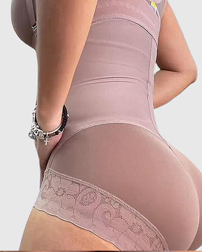 Damen Fajas Shapewear Shorts mit hoher Taille und Reißverschluss