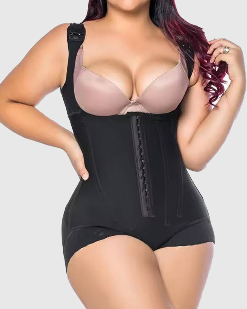 Verbesserte Version 7 Stahlknochen 3-reihiges Knopfkorsett Strumpfhose Bauchformungsgürtel Body Shaper