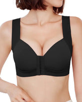 Damen Komfort Lift Frontverschluss Nahtlose Push-Up Drahtlos Ohne Bügel Breite Träger BH