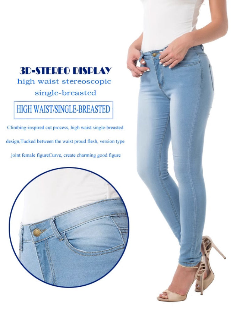 Sexy High Waist Stretch Skinny Jeans für Kurvige Frauen