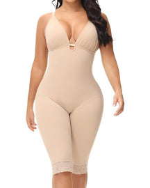 U Plunge Bauchweg Mittlerem Oberschenkel Bodysuit Nahtloser Ganzkörper Fajas Shapewear