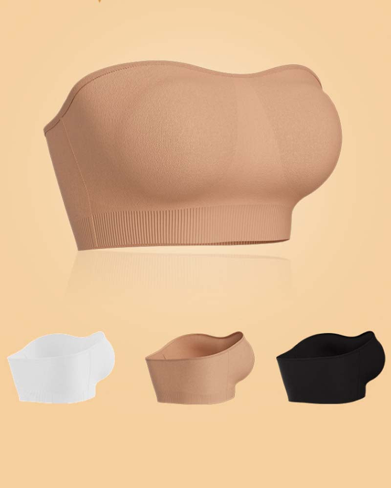 Damen Push up BH ohne Bügel nahtloser Bandeau BH