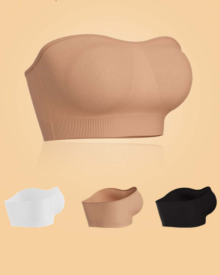 Damen Push up BH ohne Bügel nahtloser Bandeau BH