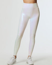 Modische Sexy Hohe Taille Lässige Yogahose Bunte Glitzerstrumpfhose