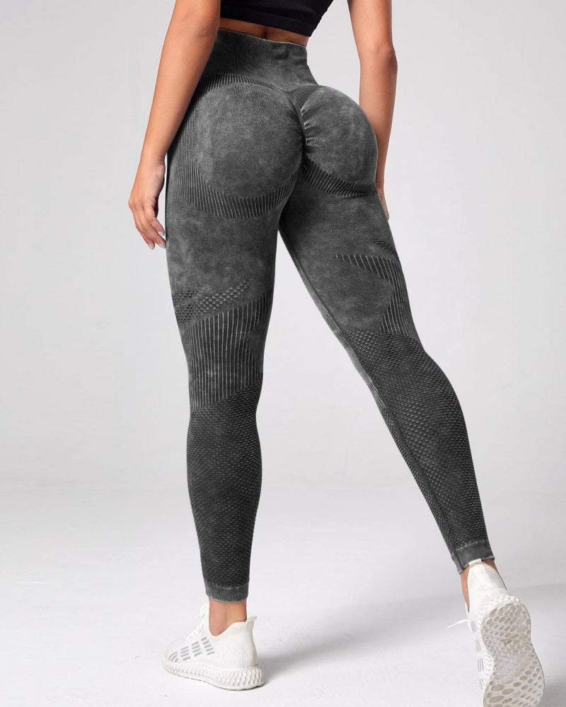 Nahtlose Yogahose mit Hoher Taille und Pfirsichfarbener Fitnesshose zum Anheben der Hüfte