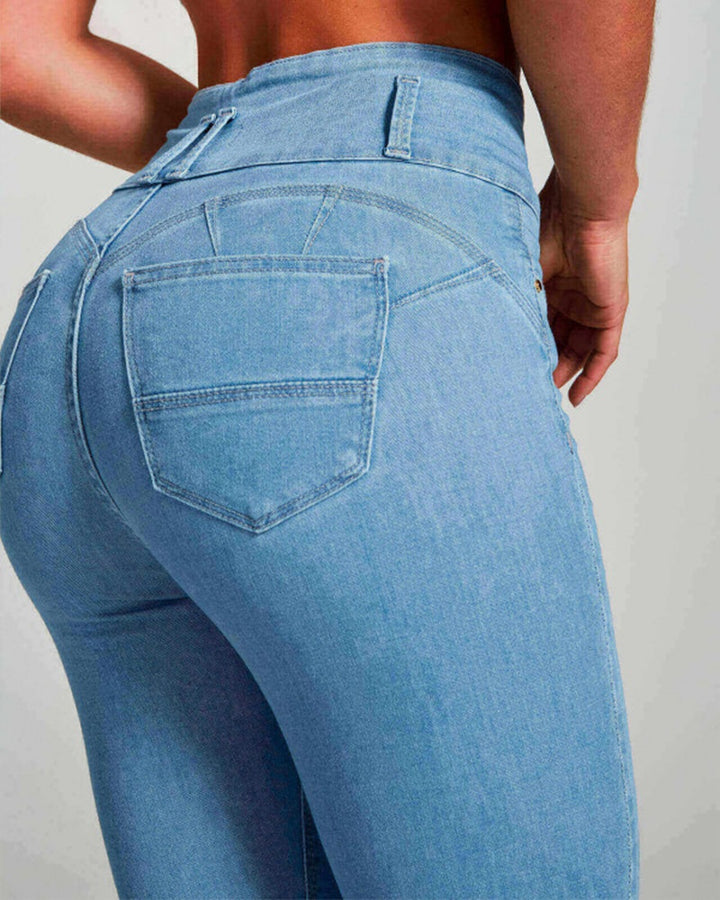 Skinny-Stretch-Shaping-Po-Lift-Jeans mit Hoher Taille