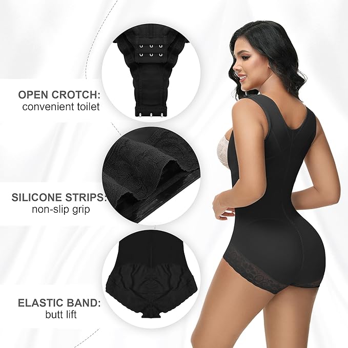 Fajas Colombianas Doppelter Bauchweg Post-Operation Rückenstütze Shapewear Bodys