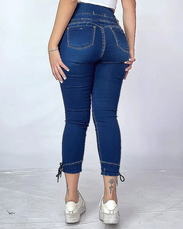 Shapshe® Damen Skinny Jeans mit elastischem Bund und mittlerer Elastizität und hoher Taille