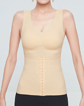 3-in-1 Nahtloses Bauchweg Korsett Shapewear Top Kreuzen Rückenstütze Tank Top