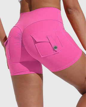 Damen Yoga Shorts Hip Lift Cargo Gesäßtaschen