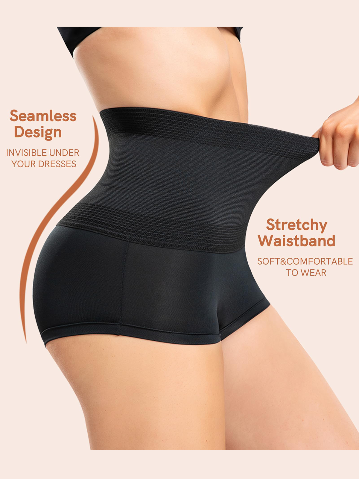 Damen Shapewear Höschen Shorts Flacher Bauch Unsichtbare Hohe Taille Formende Unterwäsche