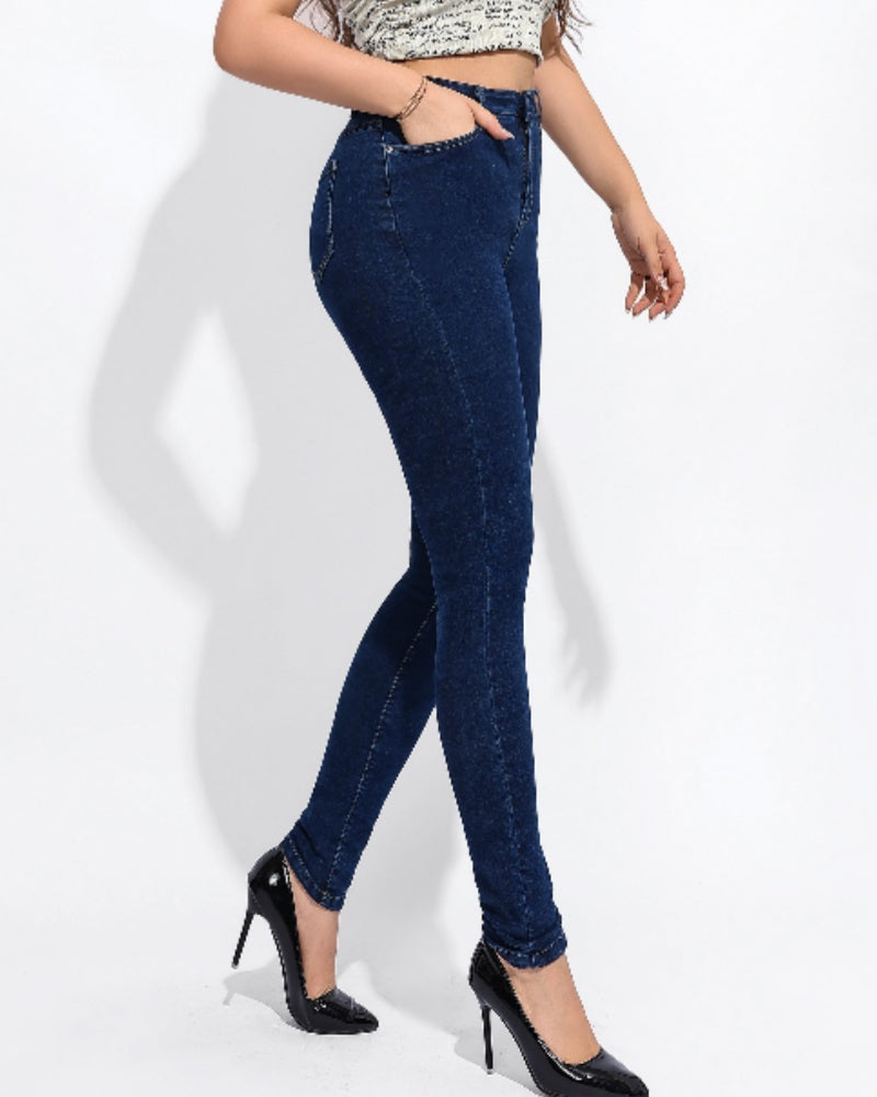 High Waist Slim Fit Skinny Jeans für Damen mit Elastizität