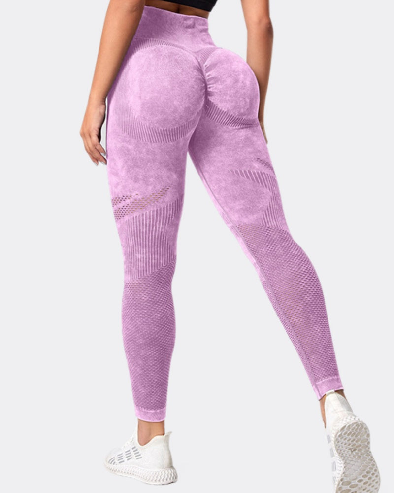 Nahtlose Yogahose mit Hoher Taille und Pfirsichfarbener Fitnesshose zum Anheben der Hüfte