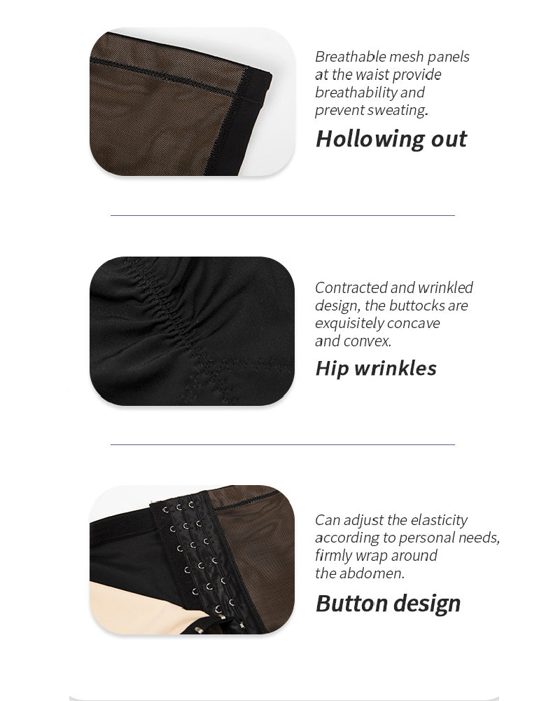Damen Bauchformer Glatt Hohe Taille Elastische Haken Vorne Shapewear Shorts