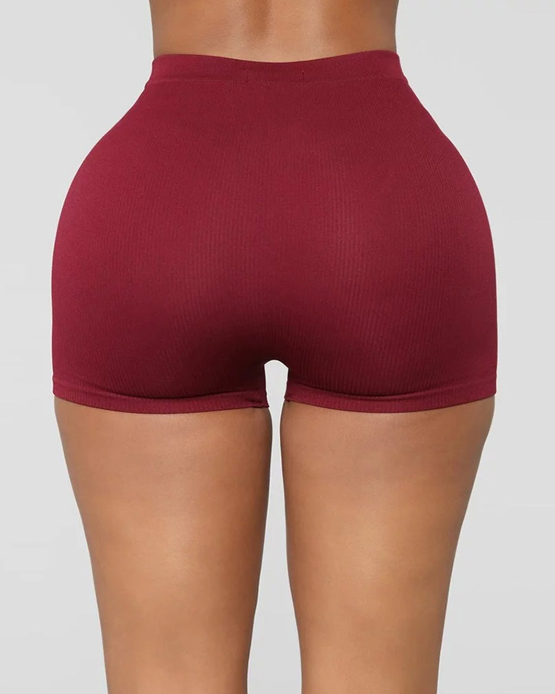 Damen Sommer Elastische Hohe Taille Yoga Shorts Weiche Enge Fitness Leggings Shorts