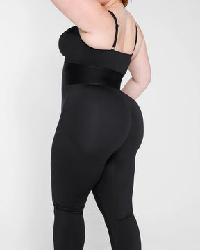 Damen Ärmelloser Jumpsuit Bauchweg Einteilig Verstellbare Träger Taillenbund Overall