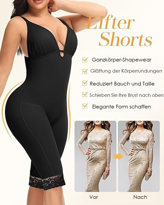 U Plunge Bauchweg Mittlerem Oberschenkel Bodysuit Nahtloser Ganzkörper Fajas Shapewear