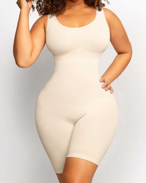 Damen Nahtloser Mitte des Oberschenkels Bauchweg U-Ausschnitt Bodysuit Shapewear