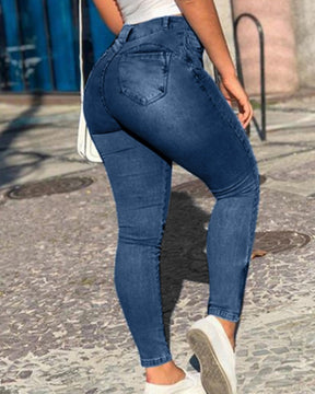 Sexy Altmodische Cargo-Skinny-Jeans mit Mehreren Taschen