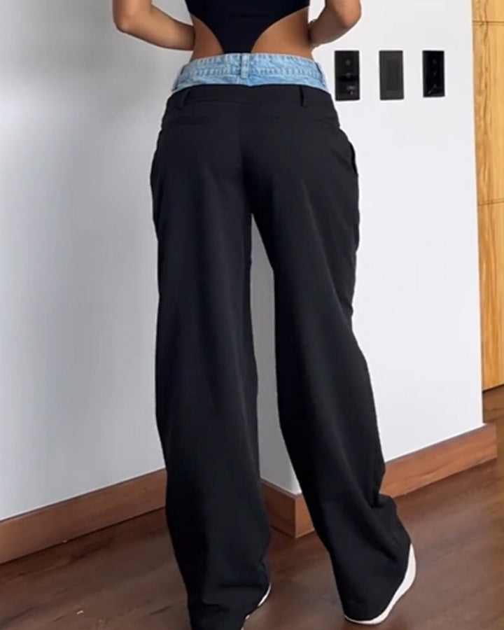 Shapshe® Vielseitige Lockere Freizeitjeans mit Farbblockdesign für Damen