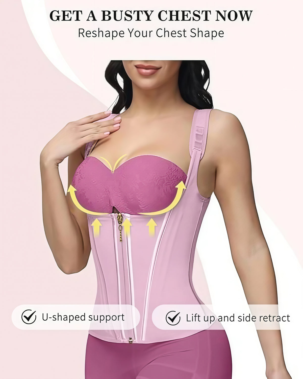 Shapshe® Gilet d'entraînement à la taille avec os en acier pour buste ouvert et contrôle du ventre