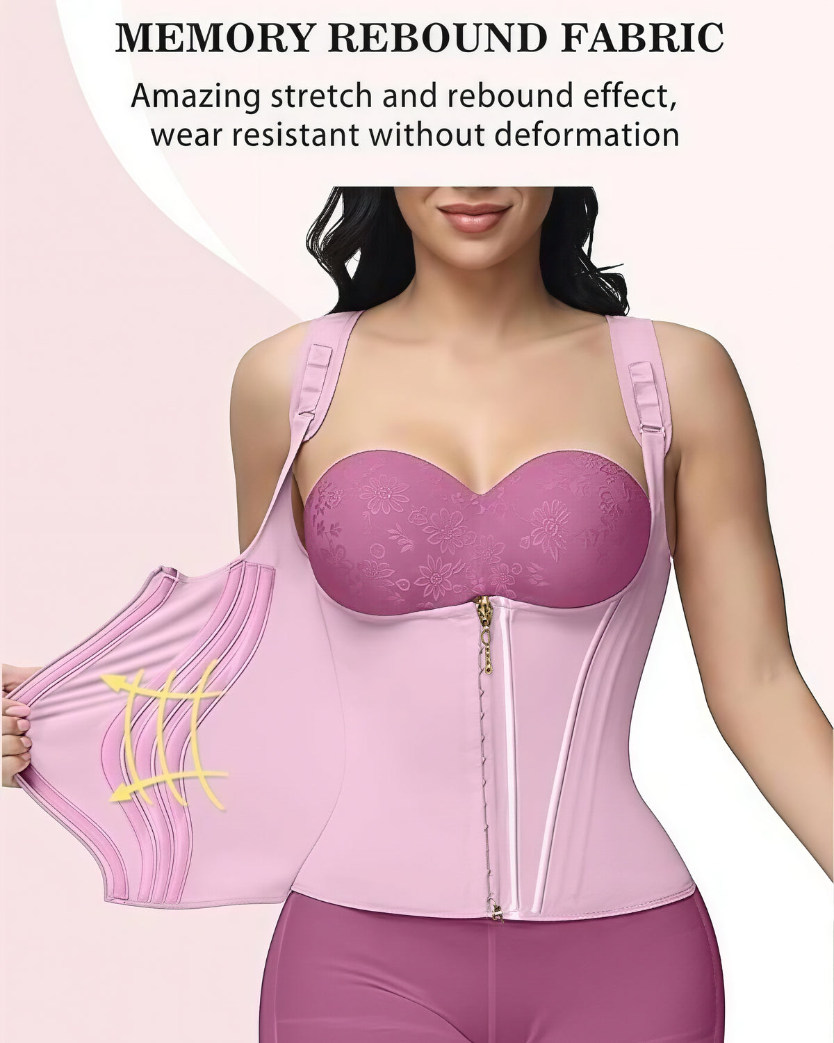 Shapshe® Gilet d'entraînement à la taille avec os en acier pour buste ouvert et contrôle du ventre