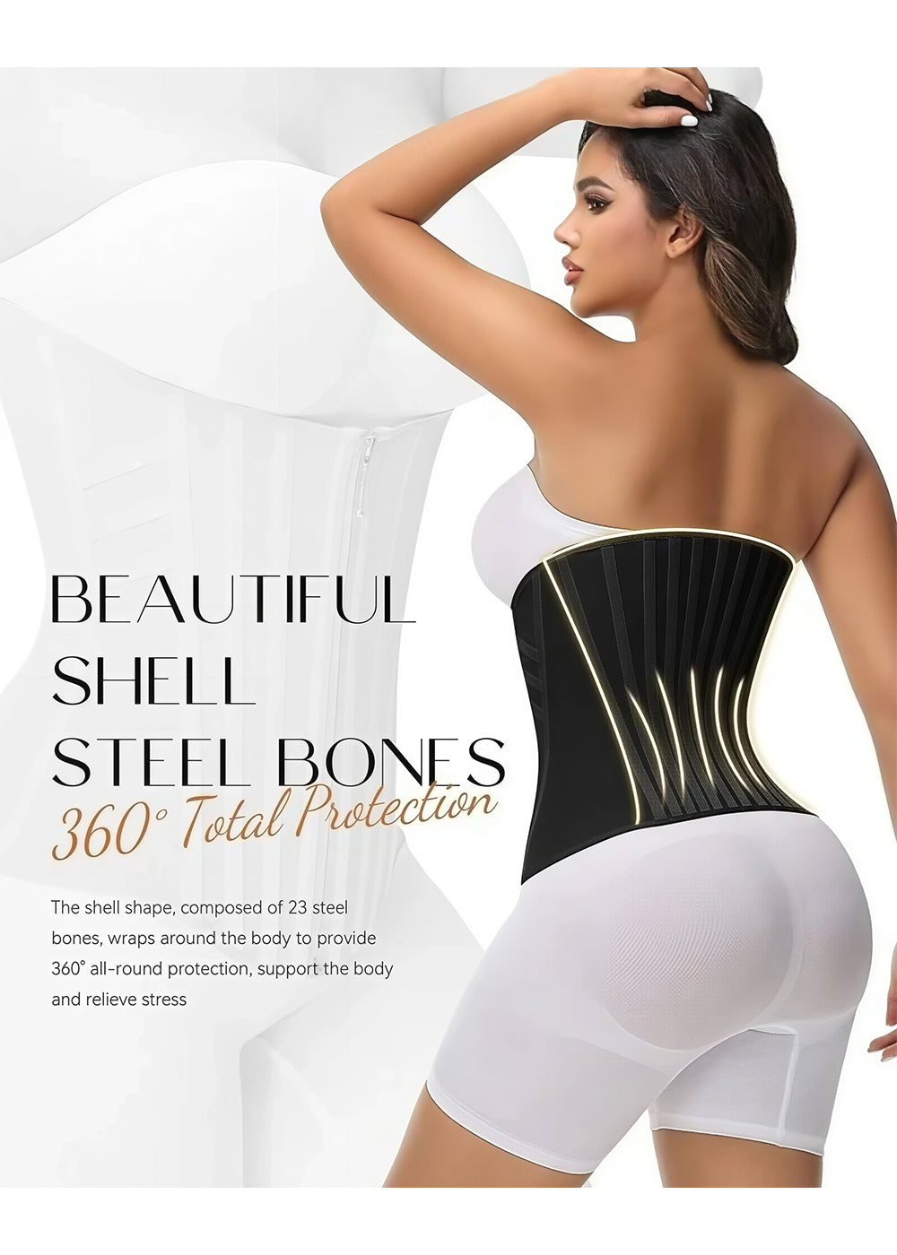 Shapshe® High Compression Curved Boned Waist Trainer