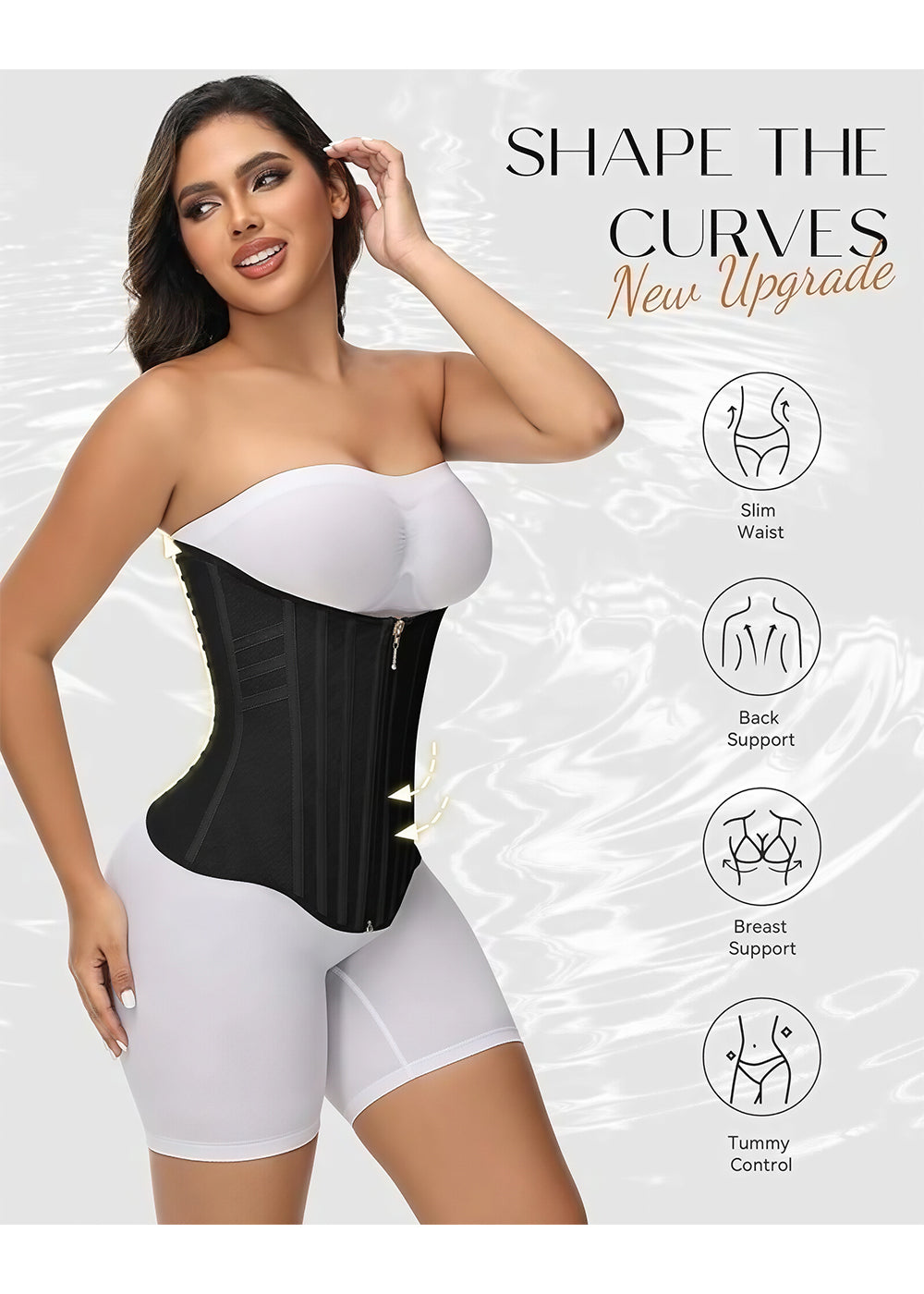 Shapshe® High Compression Curved Boned Waist Trainer