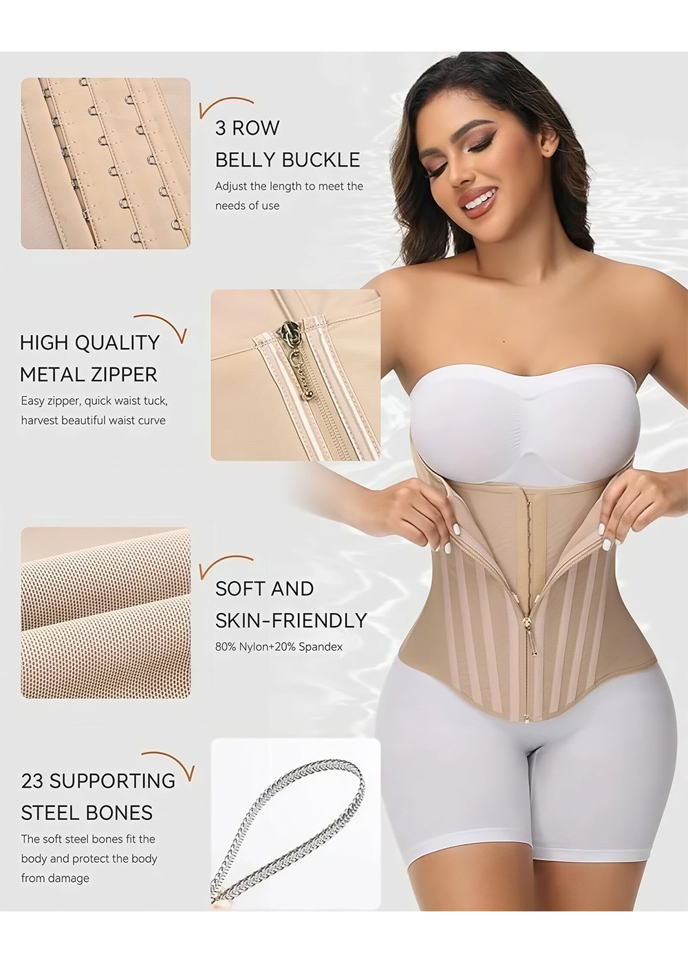 Shapshe® High Compression Curved Boned Waist Trainer