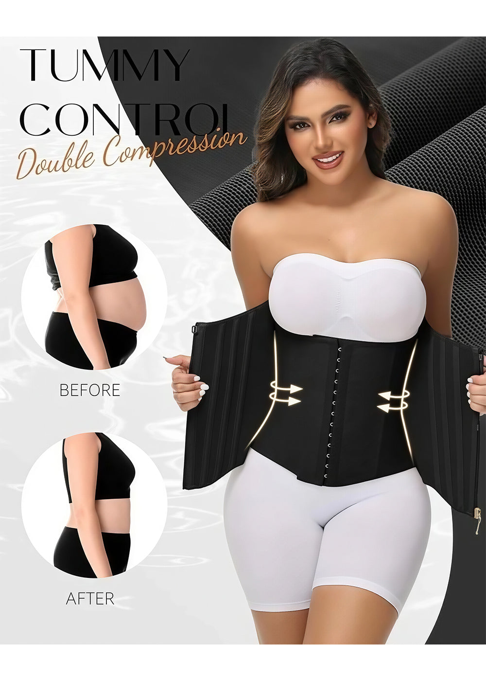 Shapshe® High Compression Curved Boned Waist Trainer
