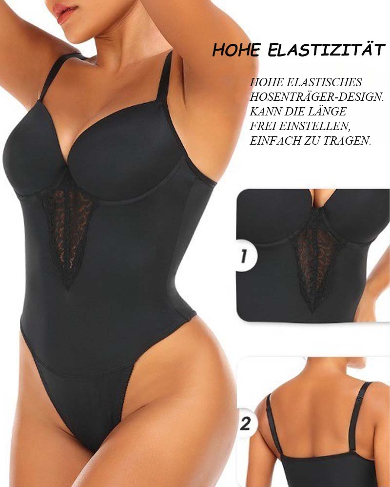 Rückenfreier Push Up BH Taille Abnehmen Po-Lifter Tanga Shapewear Bodysuit