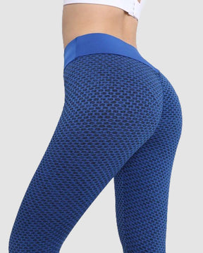 Wabenförmige Po-Lifting Anti Cellulite Workout Leggings Hohe Taille Yoga Hose