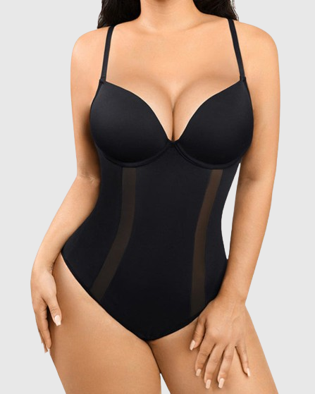 Nahtloser Einteiliger Tanga Bauchweg Bodysuit mit BH