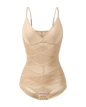 Mesh V-Ausschnitt Bauchweg Unterhemd Shapewear mit BH