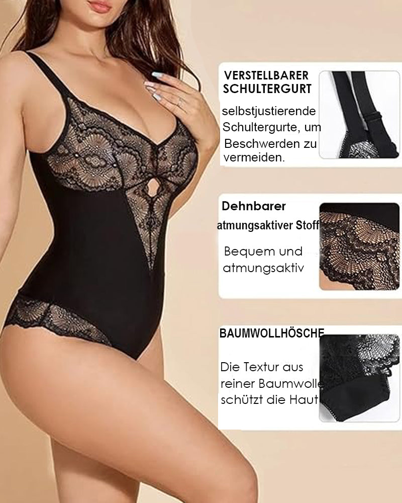 Shapshe Modellierende Einteilige Spitzen Shapewear Bodys