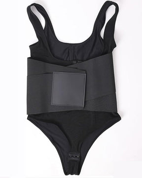 Damen Tiefem Rücken Bauchweg Tanga Bodysuit Shapewear mit  Verstärktem Gürtel