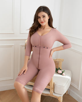 Fajas RosyBrown Sanduhr-Shapewear für Damen. Mit Ärmeln und BH