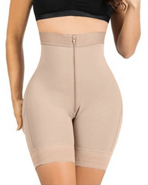 Damen Shorts mit hoher Taille Body Shaper und Reißverschluss nahtlos zur Hüftvergrößerung