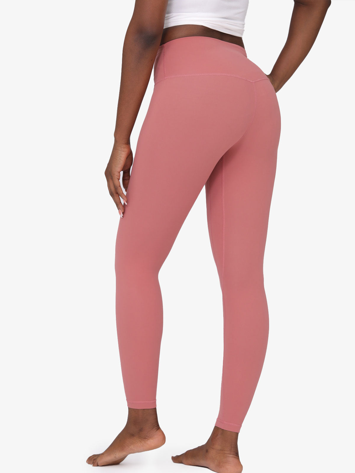 Nackte verkürzte Yoga Leggings mit hoher Taille und Po Lifter