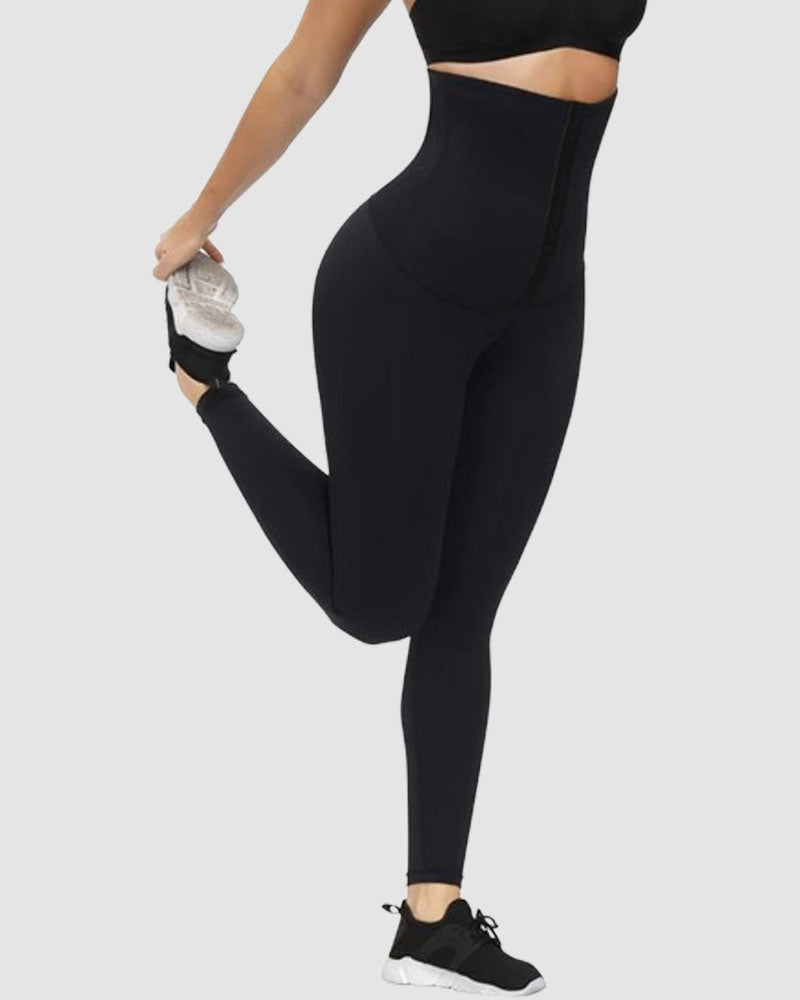 Hochtaillierte Korsett Leggings Bauchweg Shapewear Hose