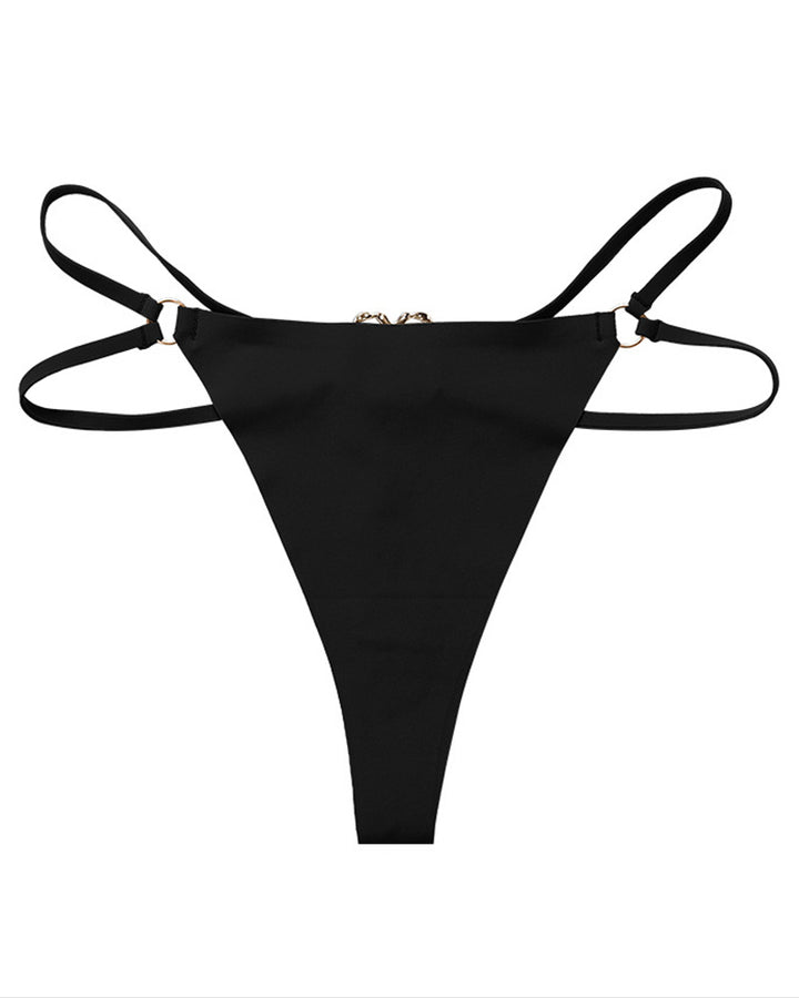 Damen Nahtloser Lingerie Niedrige Taille Metallring Versuchung Intimates Sexy unterwäsche