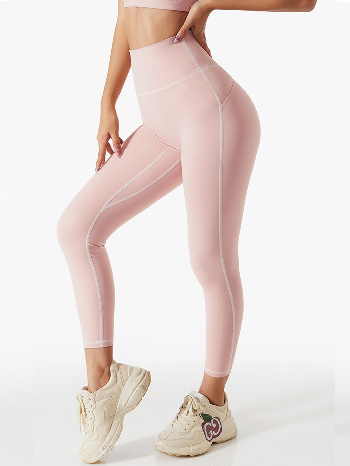 Damen Lässige Yoga Hose mit hoher Taille Hüftlift Fitness Hose bauchenge Sport Leggings