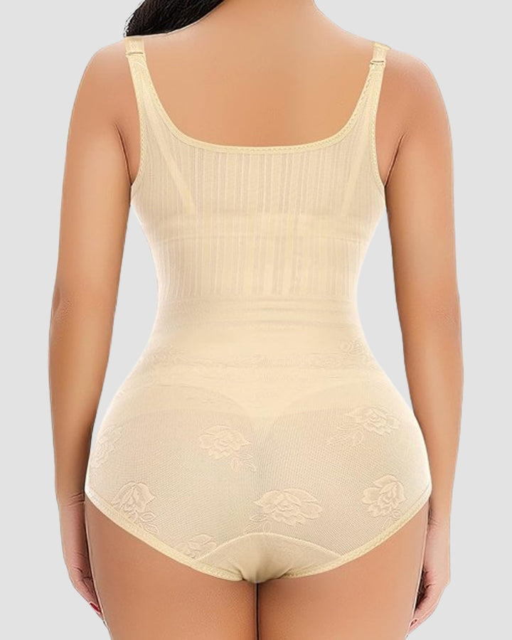 Offenes Büste Mesh Blumen bodysuit Nahtloser Slip Bauchweg Shapewear