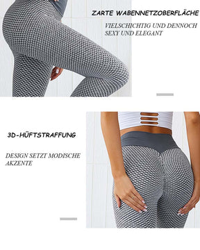 Wabenförmige Po-Lifting Anti Cellulite Workout Leggings Hohe Taille Yoga Hose