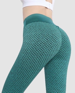 Wabenförmige Po-Lifting Anti Cellulite Workout Leggings Hohe Taille Yoga Hose