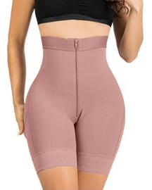 Damen Shorts mit hoher Taille Body Shaper und Reißverschluss nahtlos zur Hüftvergrößerung