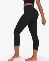 Nackte verkürzte Yoga Leggings mit hoher Taille und Hüfthöhe