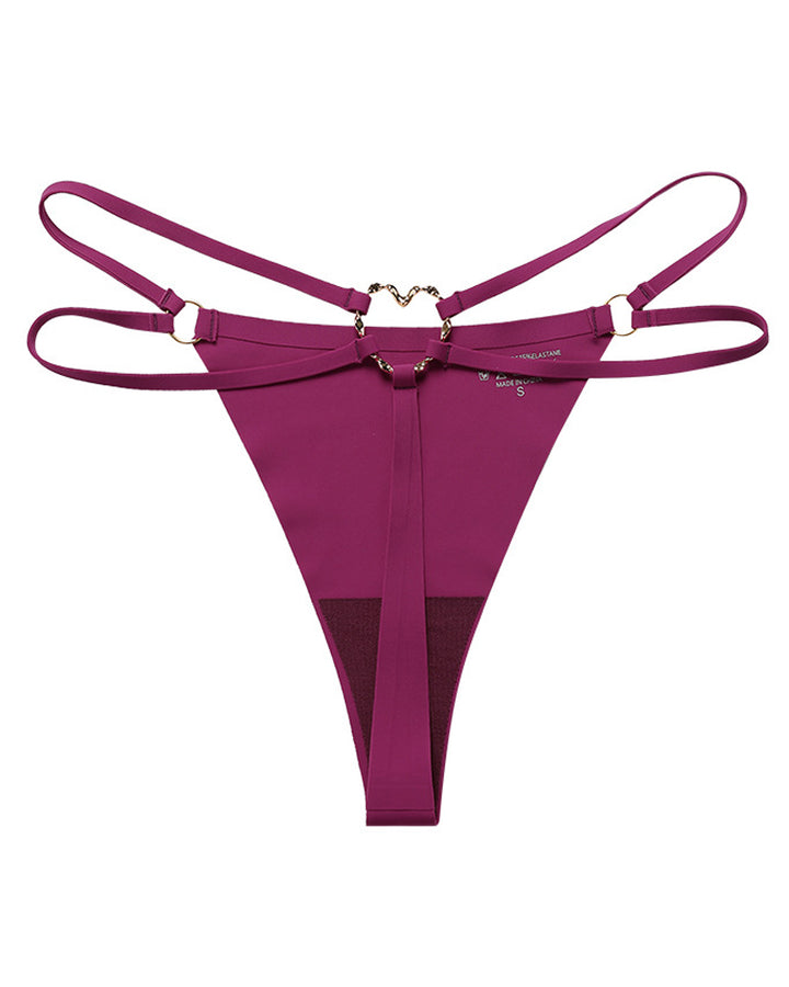 Damen Nahtloser Lingerie Niedrige Taille Metallring Versuchung Intimates Sexy unterwäsche