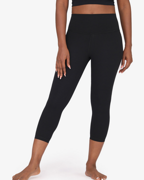 Nackte verkürzte Yoga Leggings mit hoher Taille und Hüfthöhe