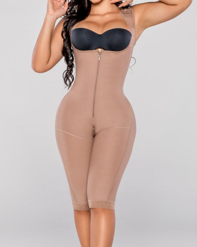 Fajas Shapewear Bodys mit offener Brust und Bauchweg verstellbar Body Shaper mit Reißverschluss